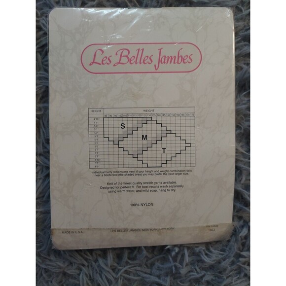 Les Belles Jambes Large White Pantyhose Seamed 5'7-UP Vintage Pinup Model - Picture 5 of 7